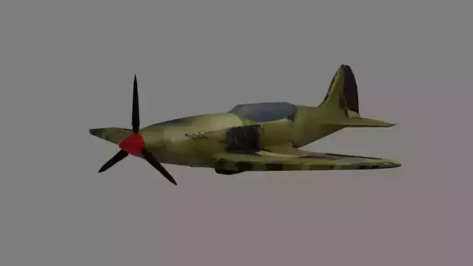 Low Poly Mig-3 fighter plane with propellers