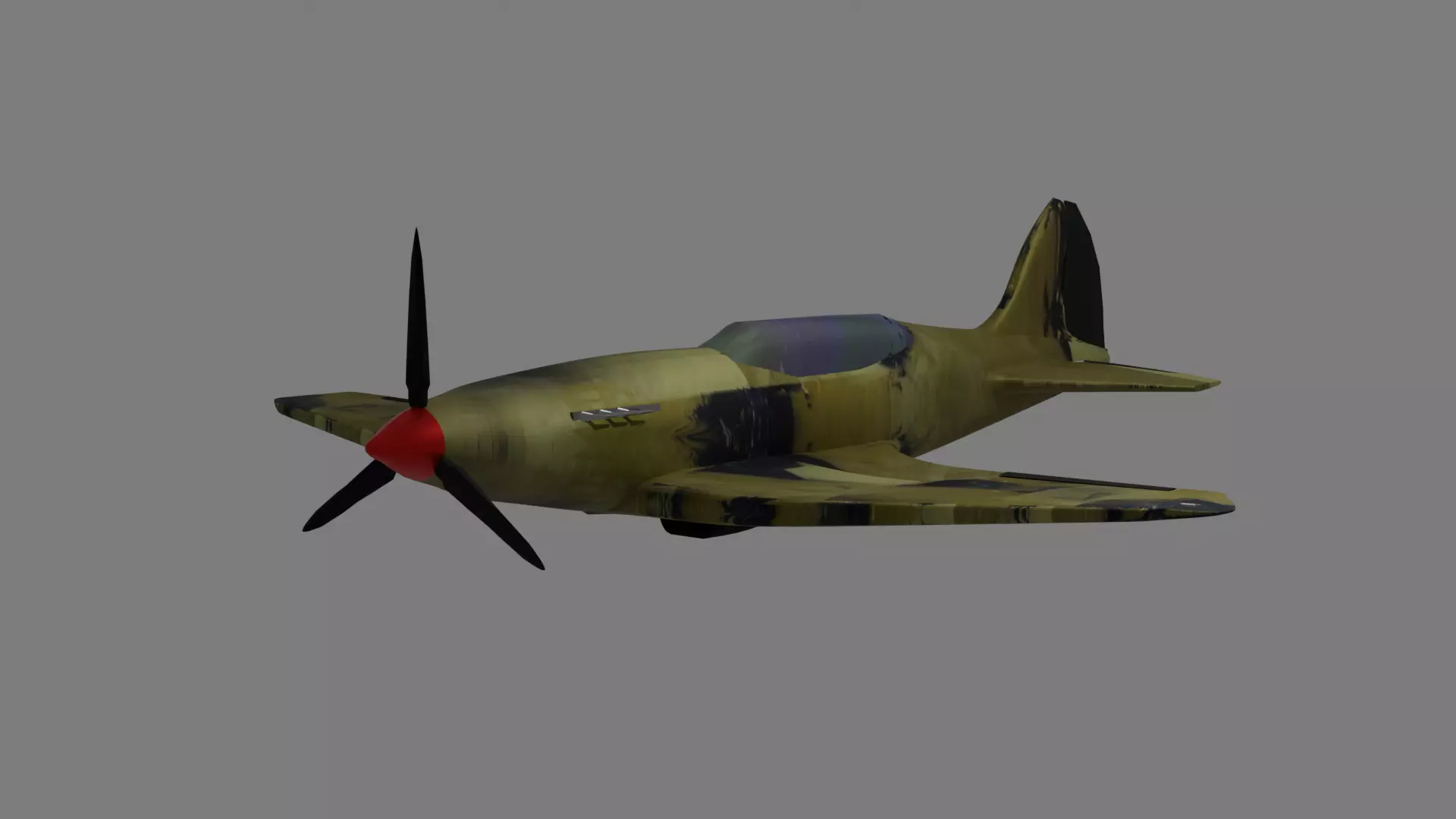 Low Poly Mig-3 fighter plane with propellers Free low-poly 3D model