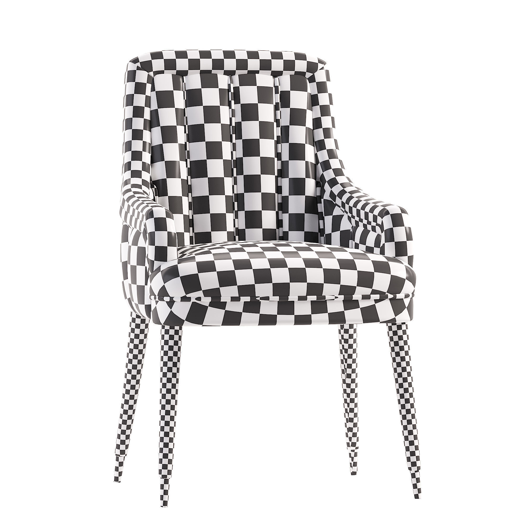 Dining chair Low-poly 3D model_4