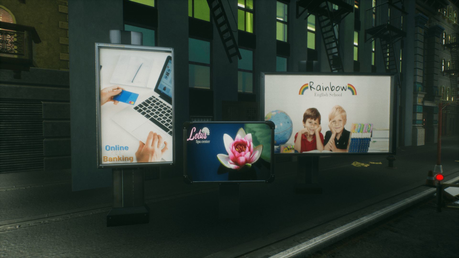 Advertising Panels 5 Unreal Engine Low-poly 3D model_9