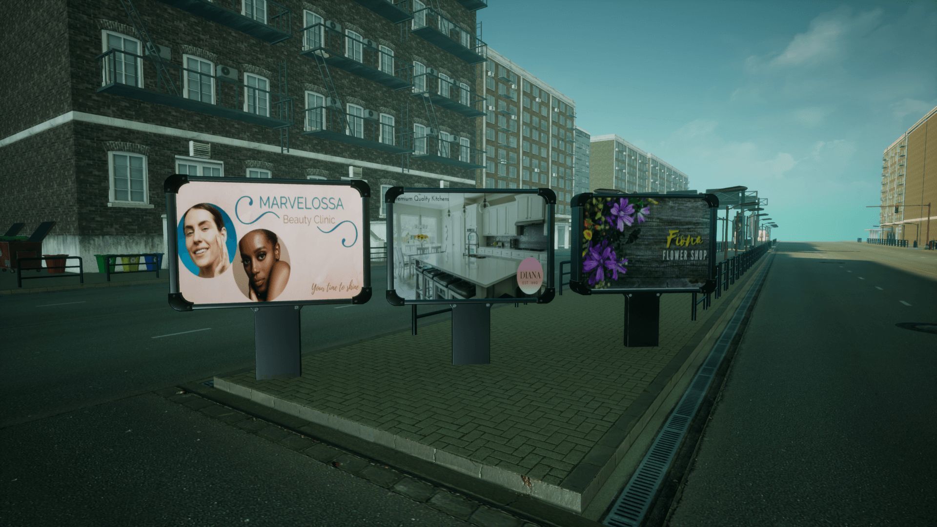 Advertising Panels 5 Unreal Engine Low-poly 3D model_7