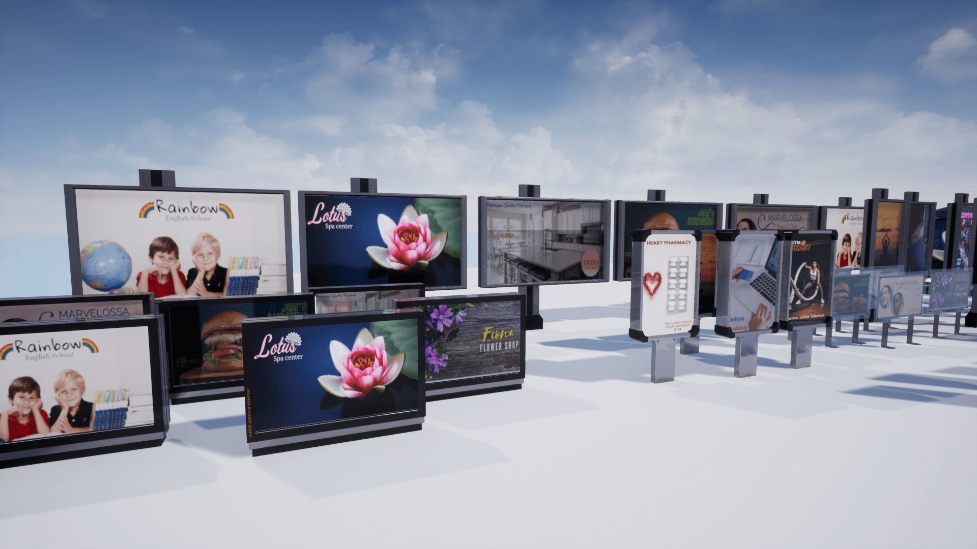 Advertising Panels 5 Unreal Engine Low-poly 3D model_12