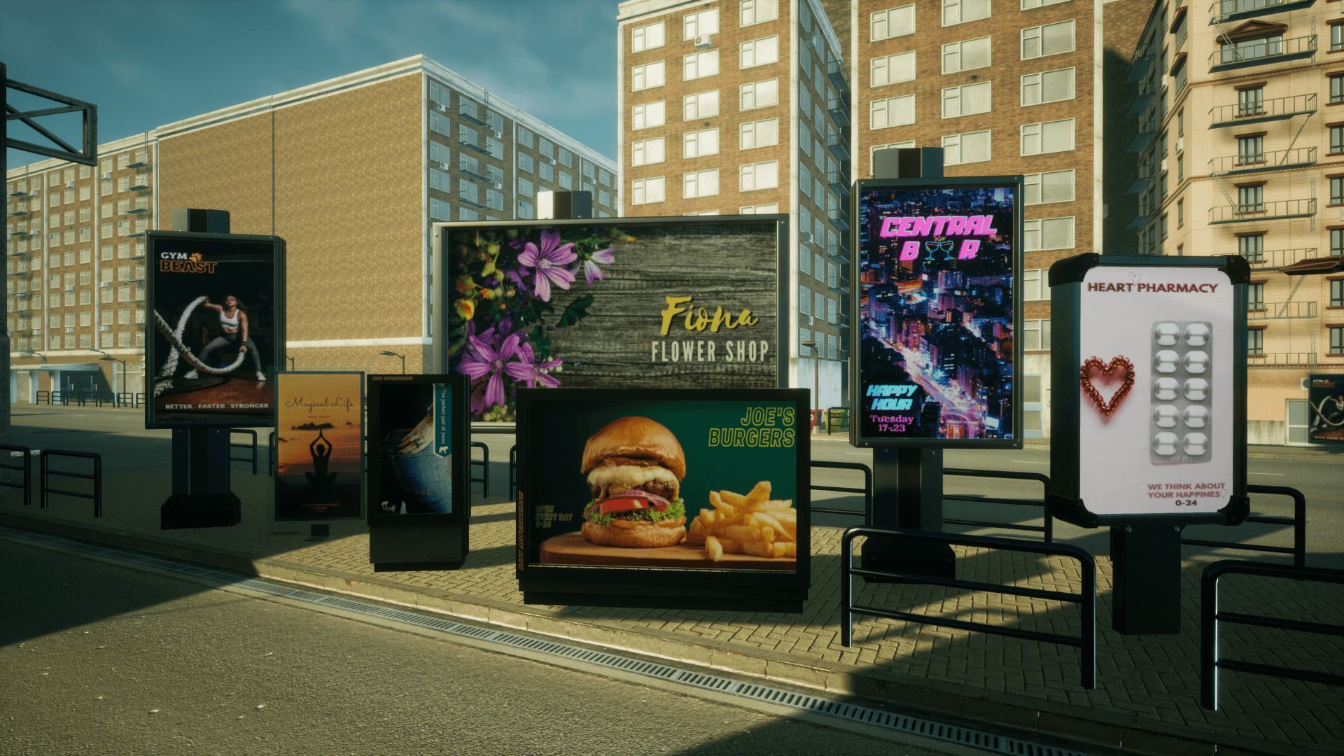 Advertising Panels 5 Unreal Engine Low-poly 3D model_1