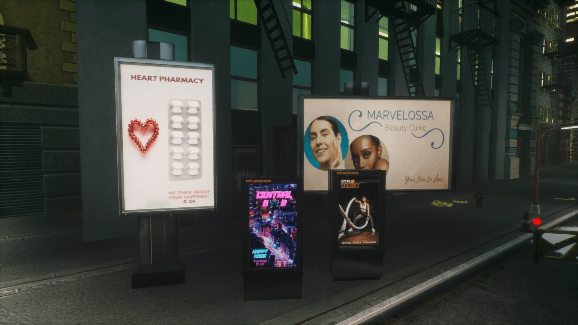 Advertising Panels 5 Unreal Engine Low-poly 3D model_8