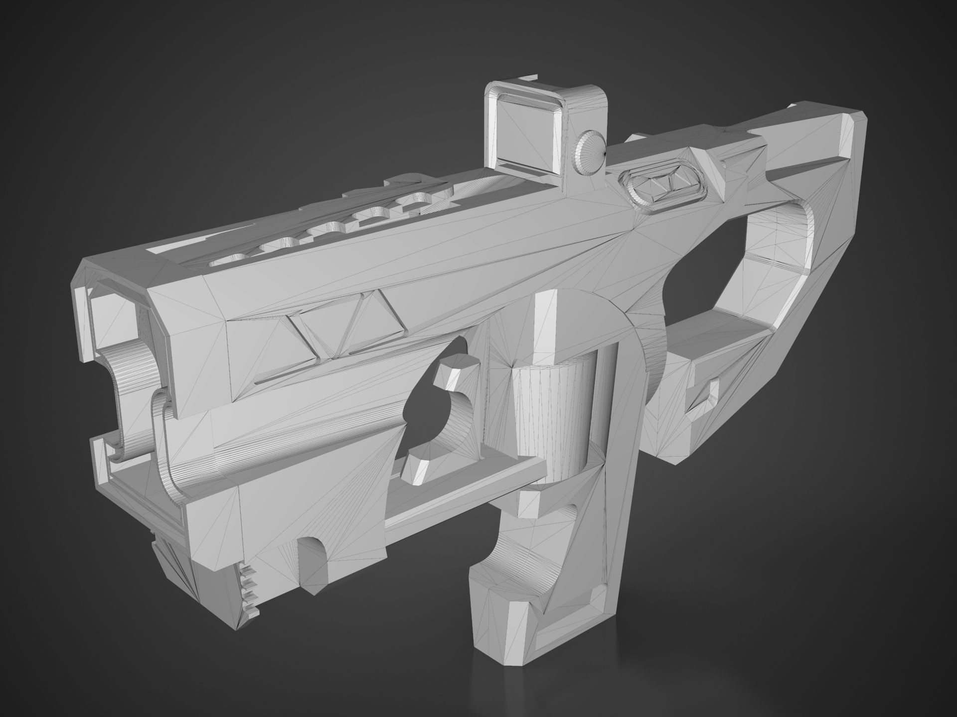 Cyberpunk SMG   Low-poly 3D model_6