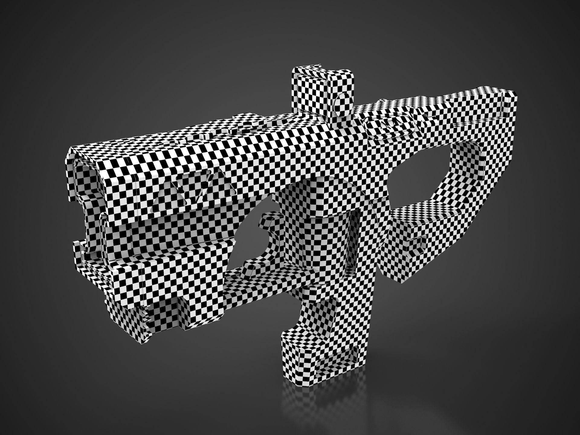 Cyberpunk SMG   Low-poly 3D model_4