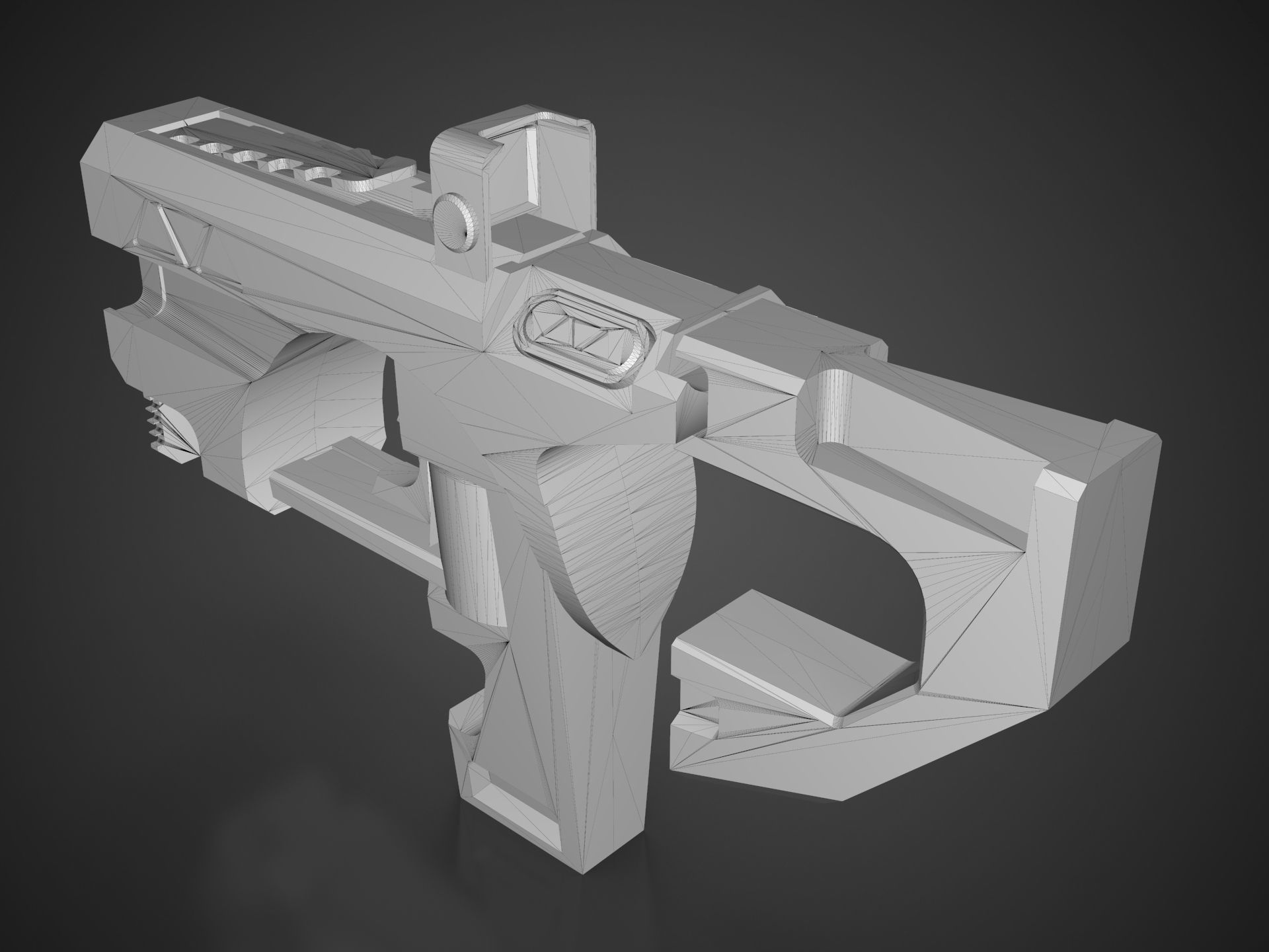 Cyberpunk SMG   Low-poly 3D model_7