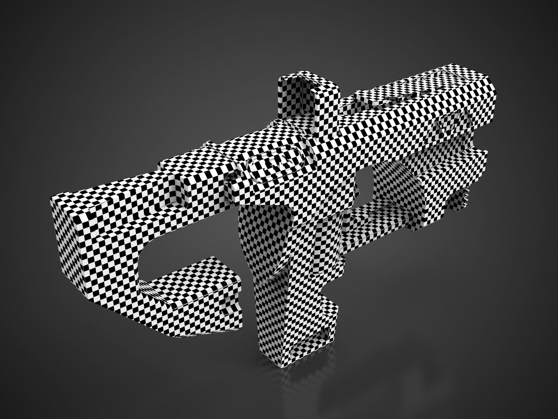 Cyberpunk SMG   Low-poly 3D model_5