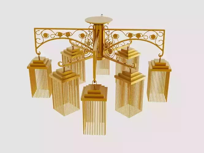 Chandelier gold with four lights