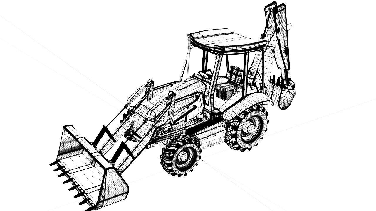 JCB Digger 3D model_8