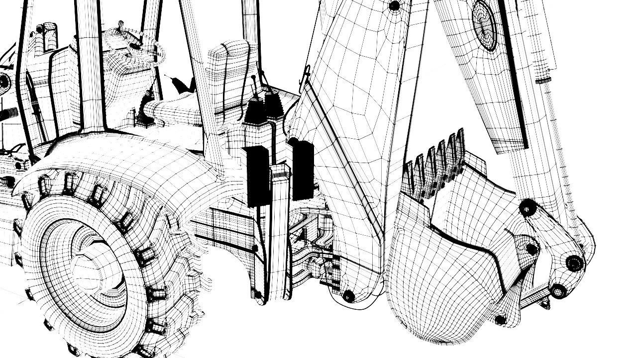 JCB Digger 3D model_10