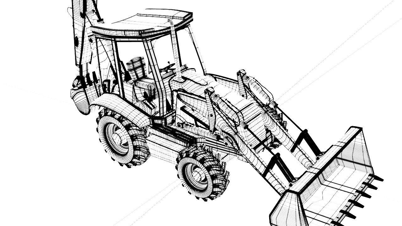 JCB Digger 3D model_7