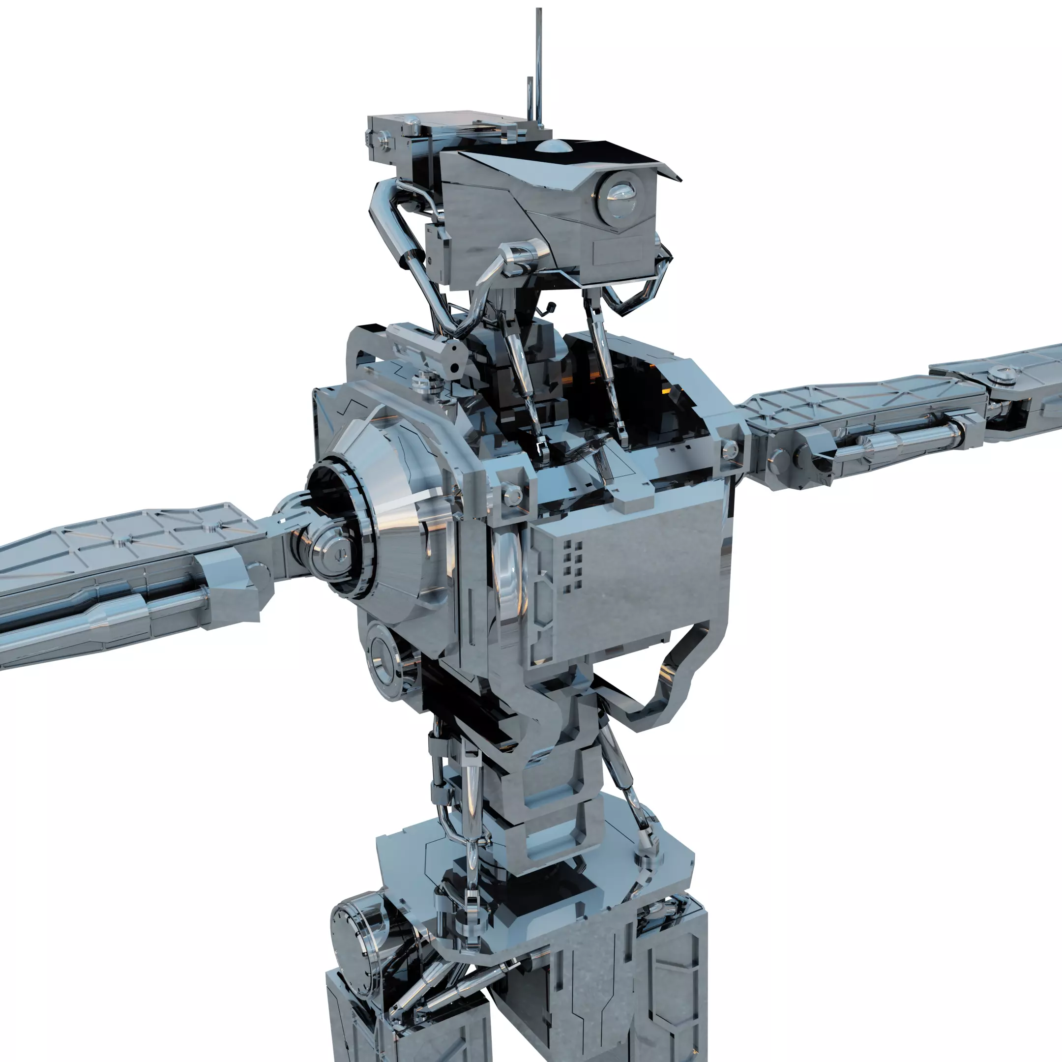 high qualty robot Free low-poly 3D model