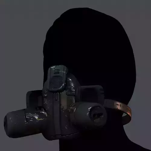 Gas mask helmet 3d model scifi Low-poly 