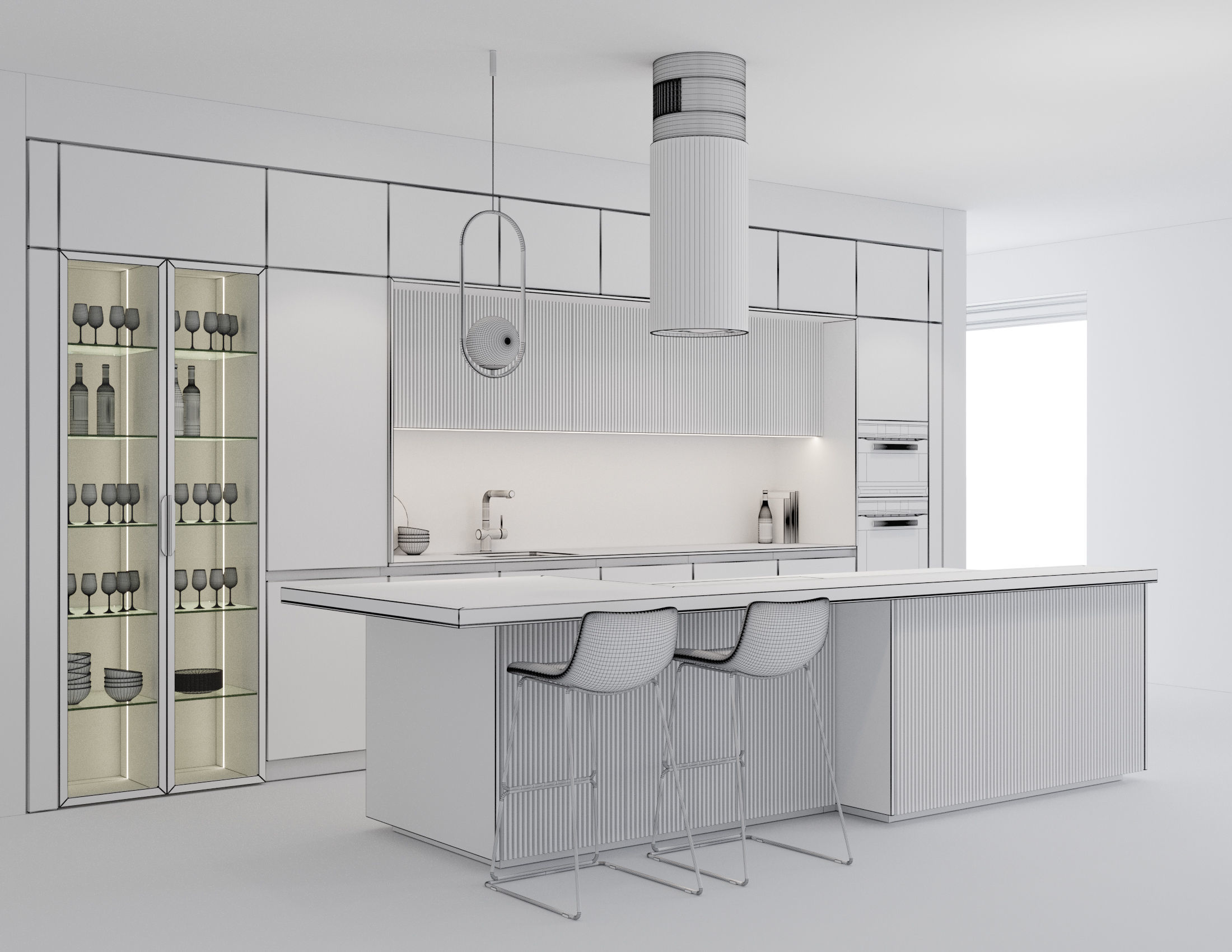 Modern kitchen 7 3D model_12