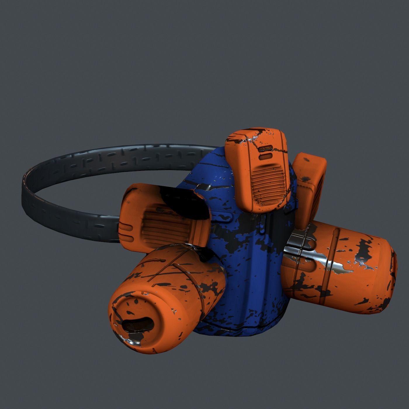 Gas mask helmet 3d model scifi Low-poly Low-poly 3D Low-poly 3D model_5