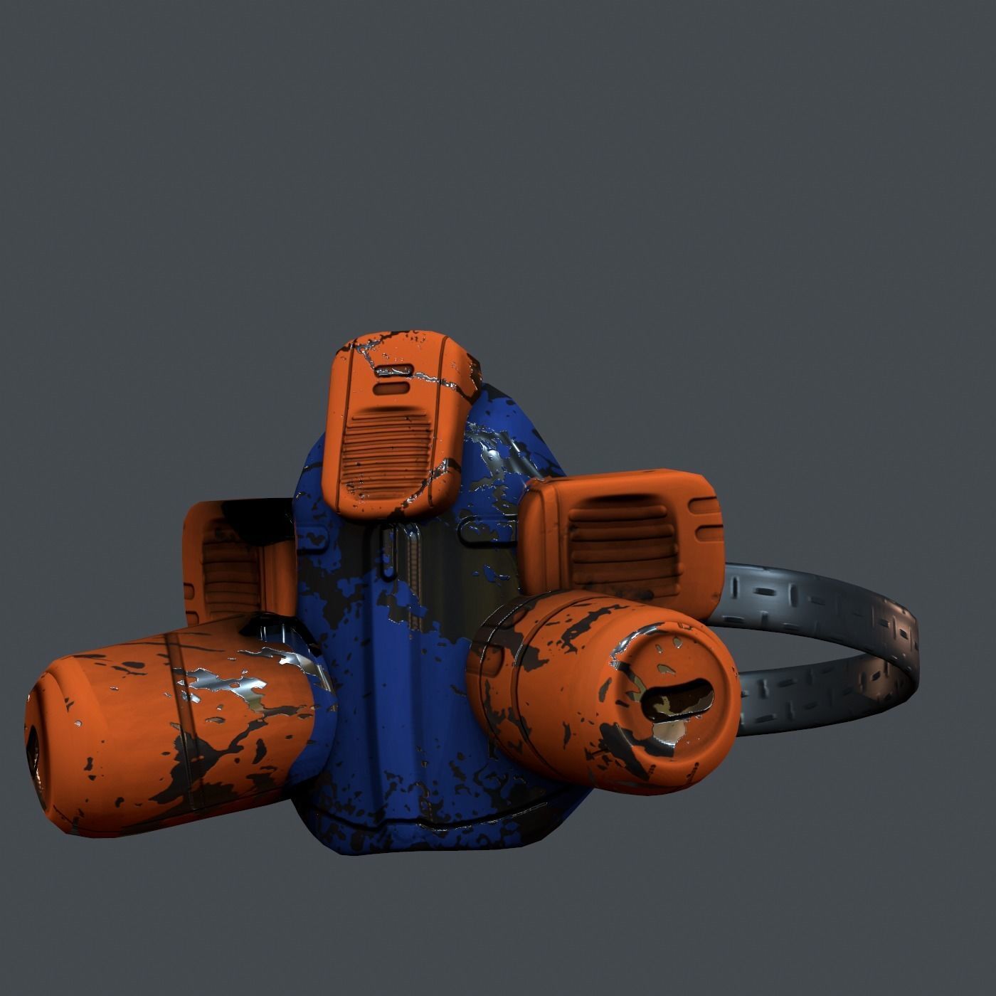 Gas mask helmet 3d model scifi Low-poly Low-poly 3D Low-poly 3D model_3