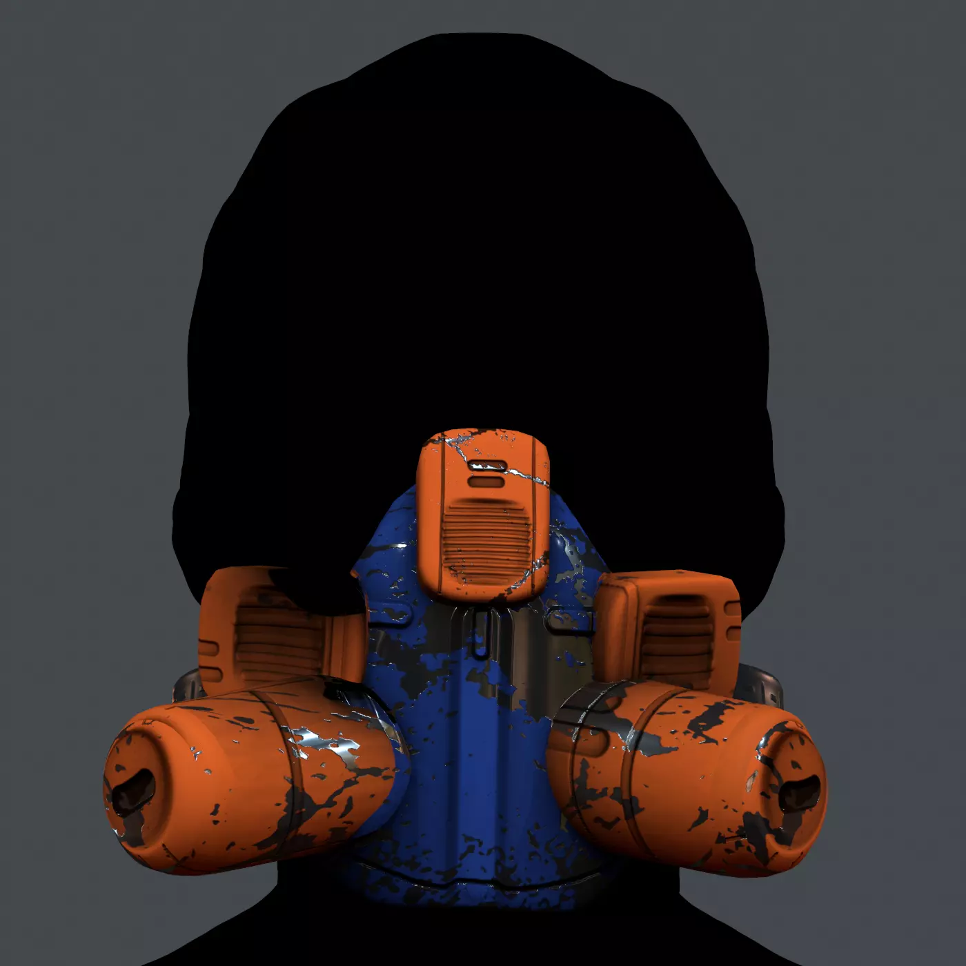 Gas mask helmet 3d model scifi Low-poly Low-poly 3D Low-poly 3D model_0