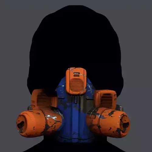 Gas mask helmet 3d model scifi Low-poly Low-poly 3D