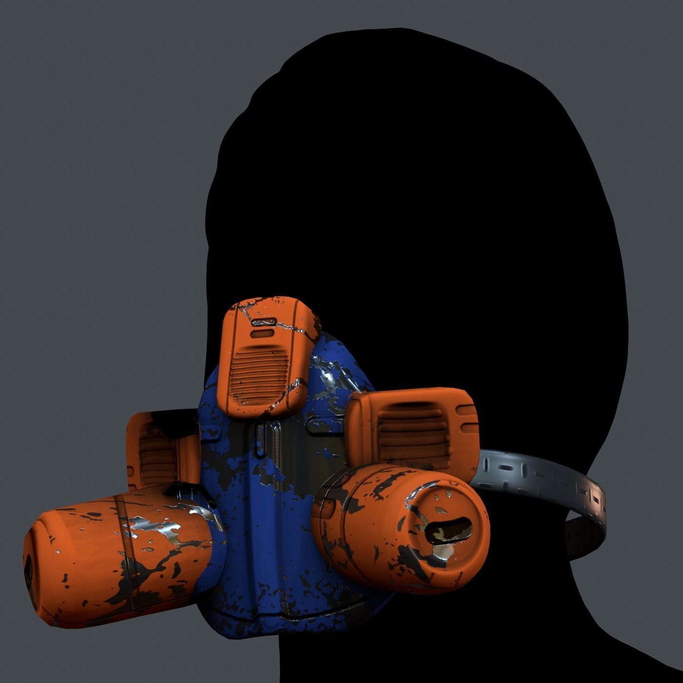 Gas mask helmet 3d model scifi Low-poly Low-poly 3D Low-poly 3D model_2