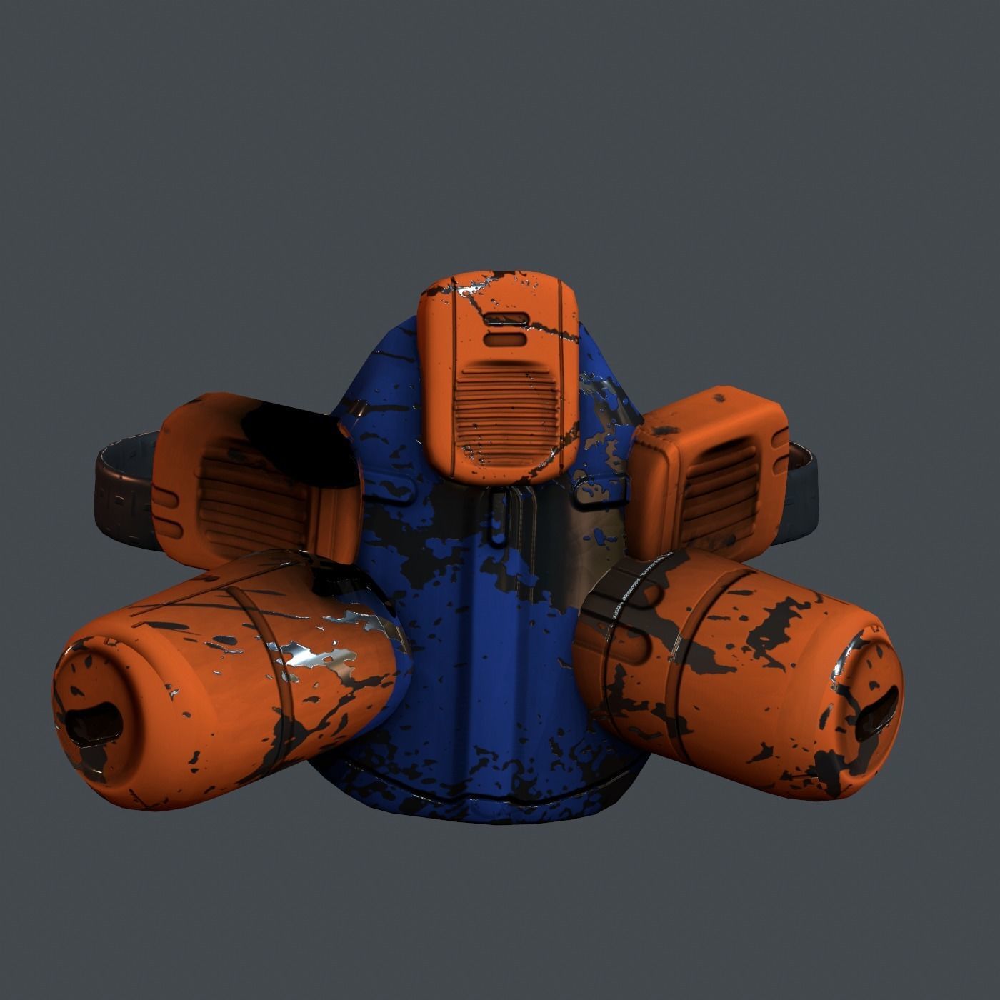 Gas mask helmet 3d model scifi Low-poly Low-poly 3D Low-poly 3D model_4