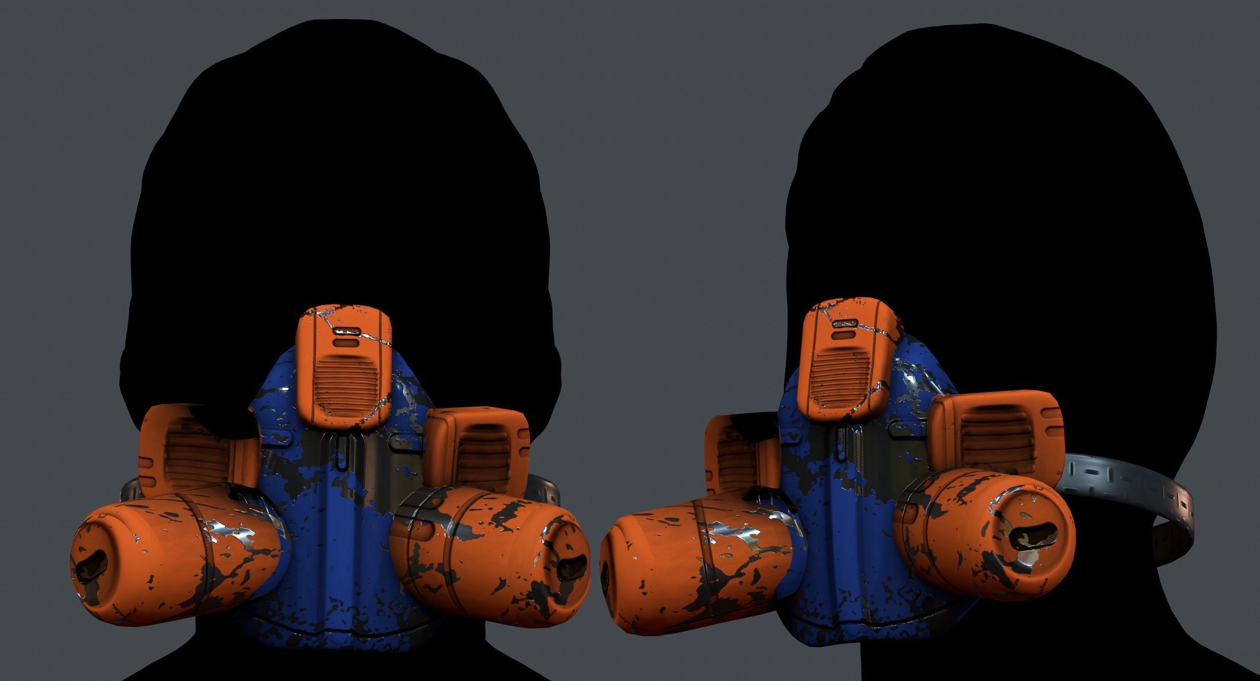 Gas mask helmet 3d model scifi Low-poly Low-poly 3D Low-poly 3D model_1