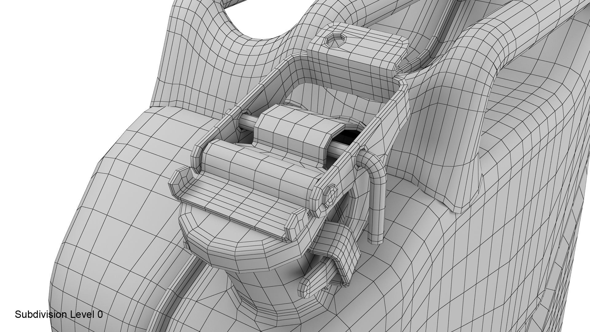 Gasoline canister red Jerry can 3D model_25