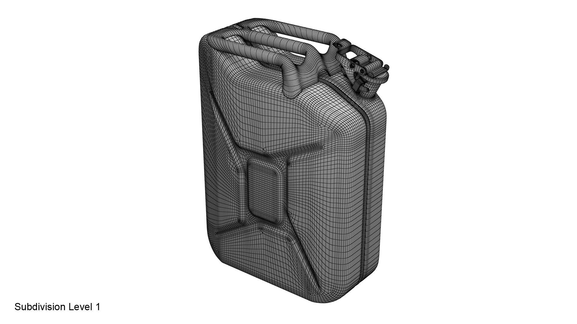 Gasoline canister red Jerry can 3D model_33