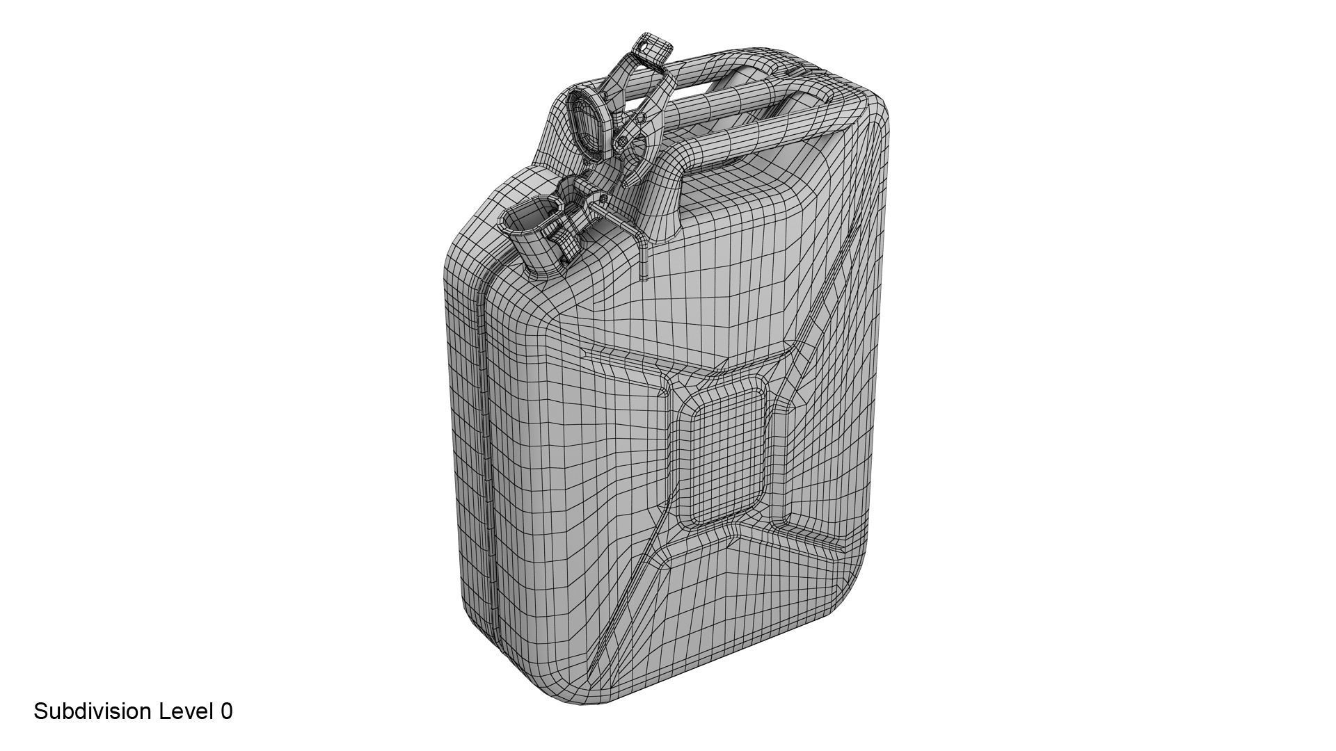 Gasoline canister red Jerry can 3D model_20