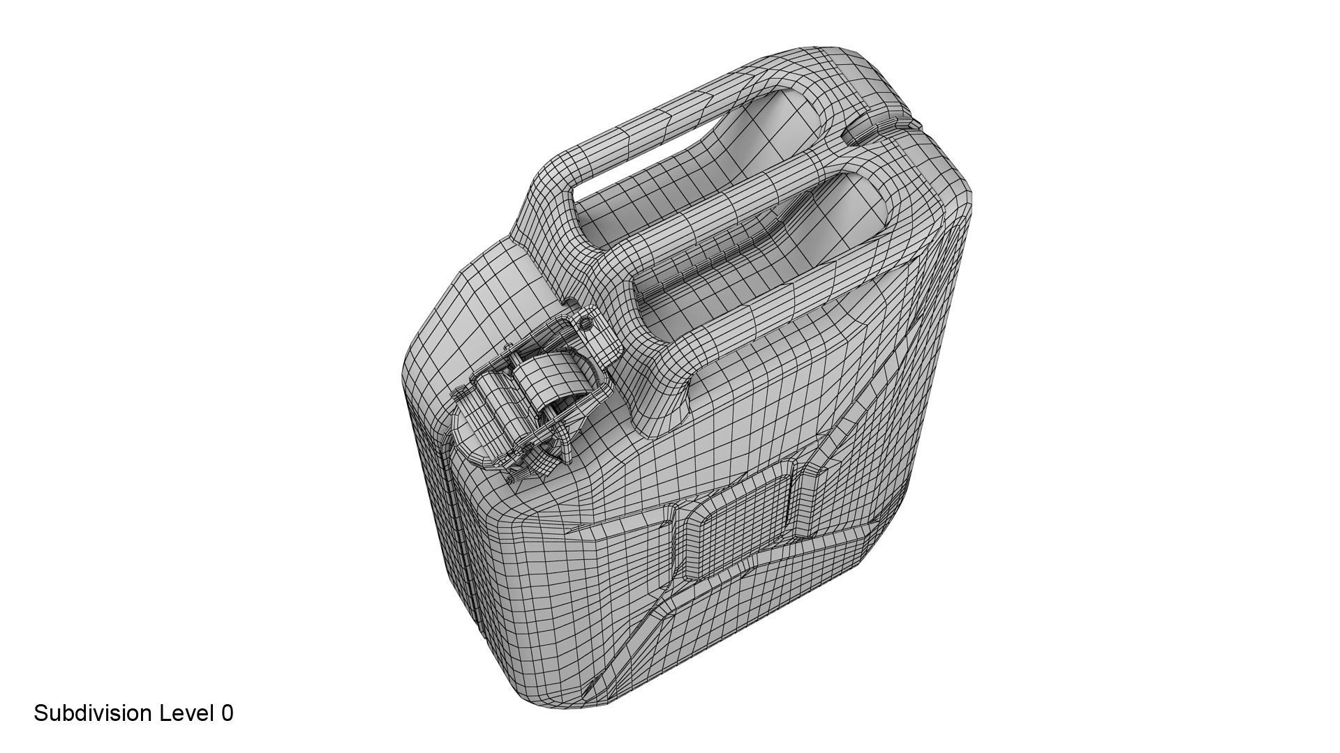 Gasoline canister red Jerry can 3D model_22