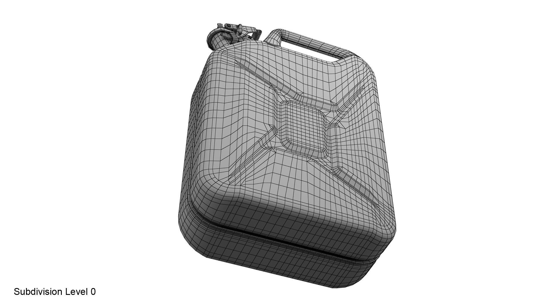 Gasoline canister red Jerry can 3D model_23