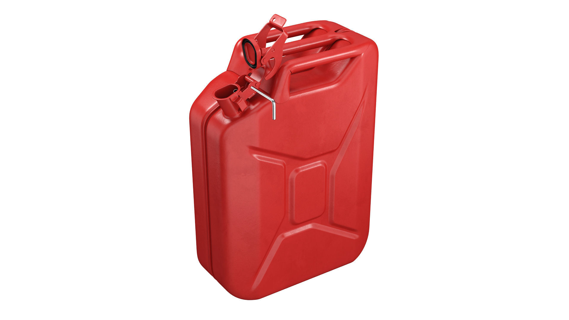 Gasoline canister red Jerry can 3D model_5