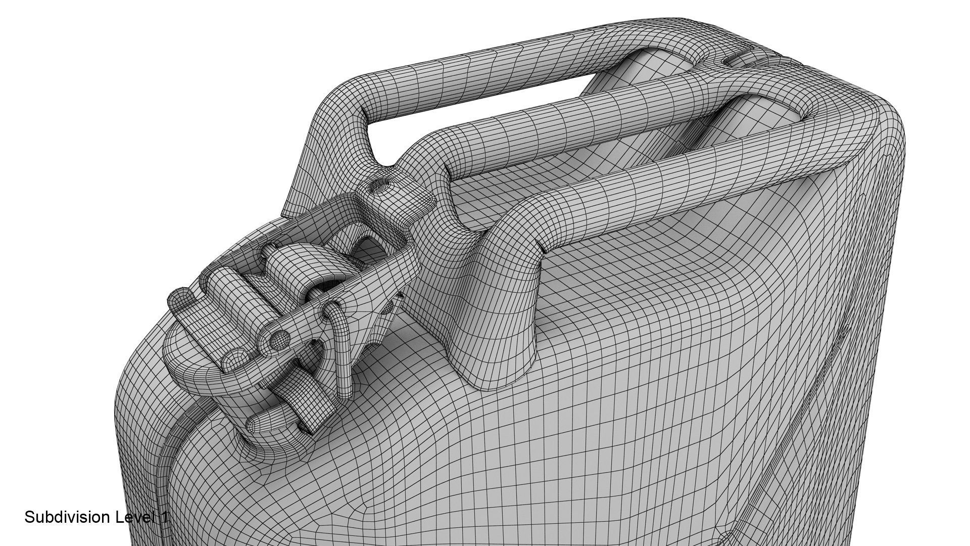 Gasoline canister red Jerry can 3D model_38