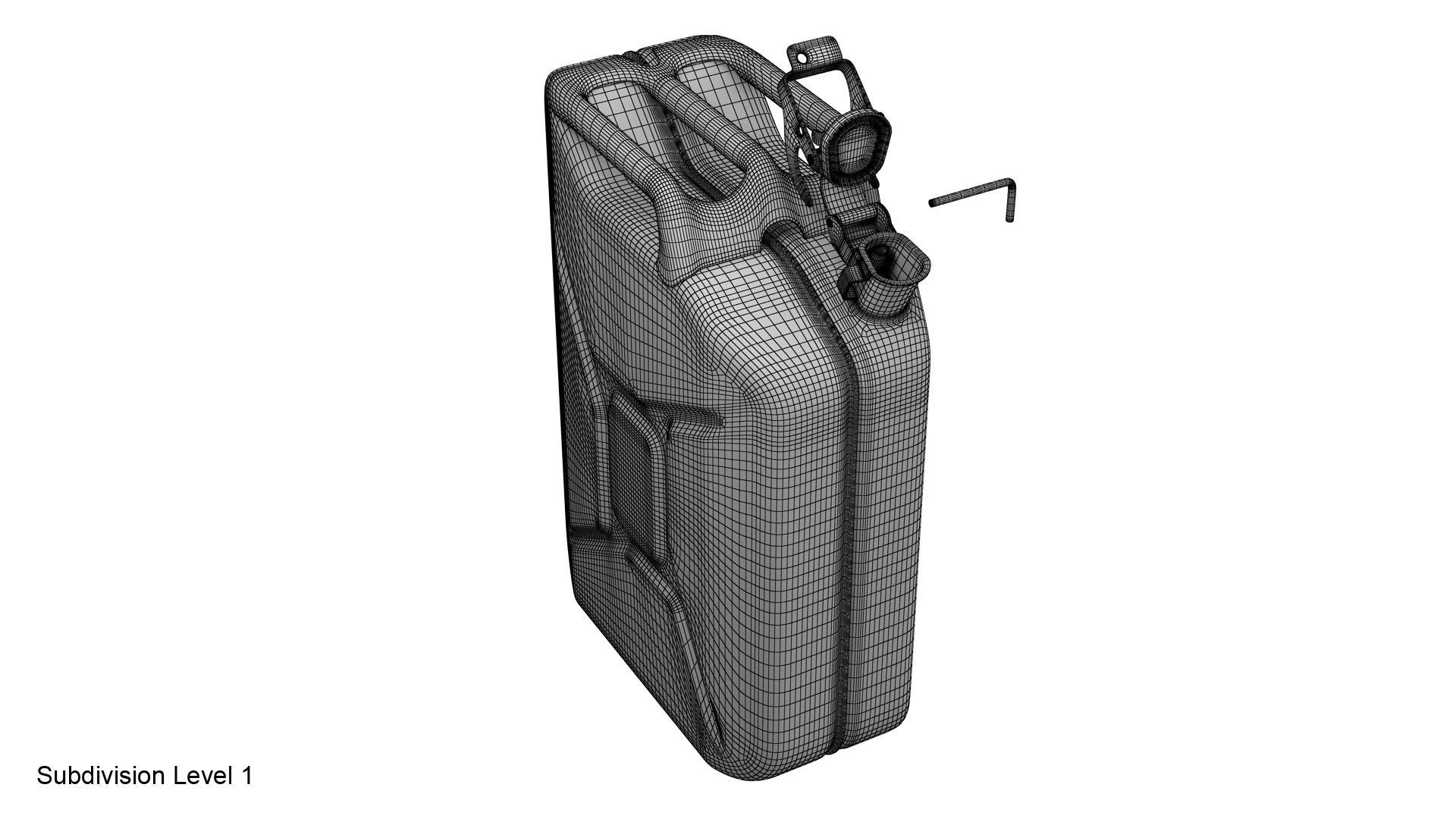 Gasoline canister red Jerry can 3D model_35