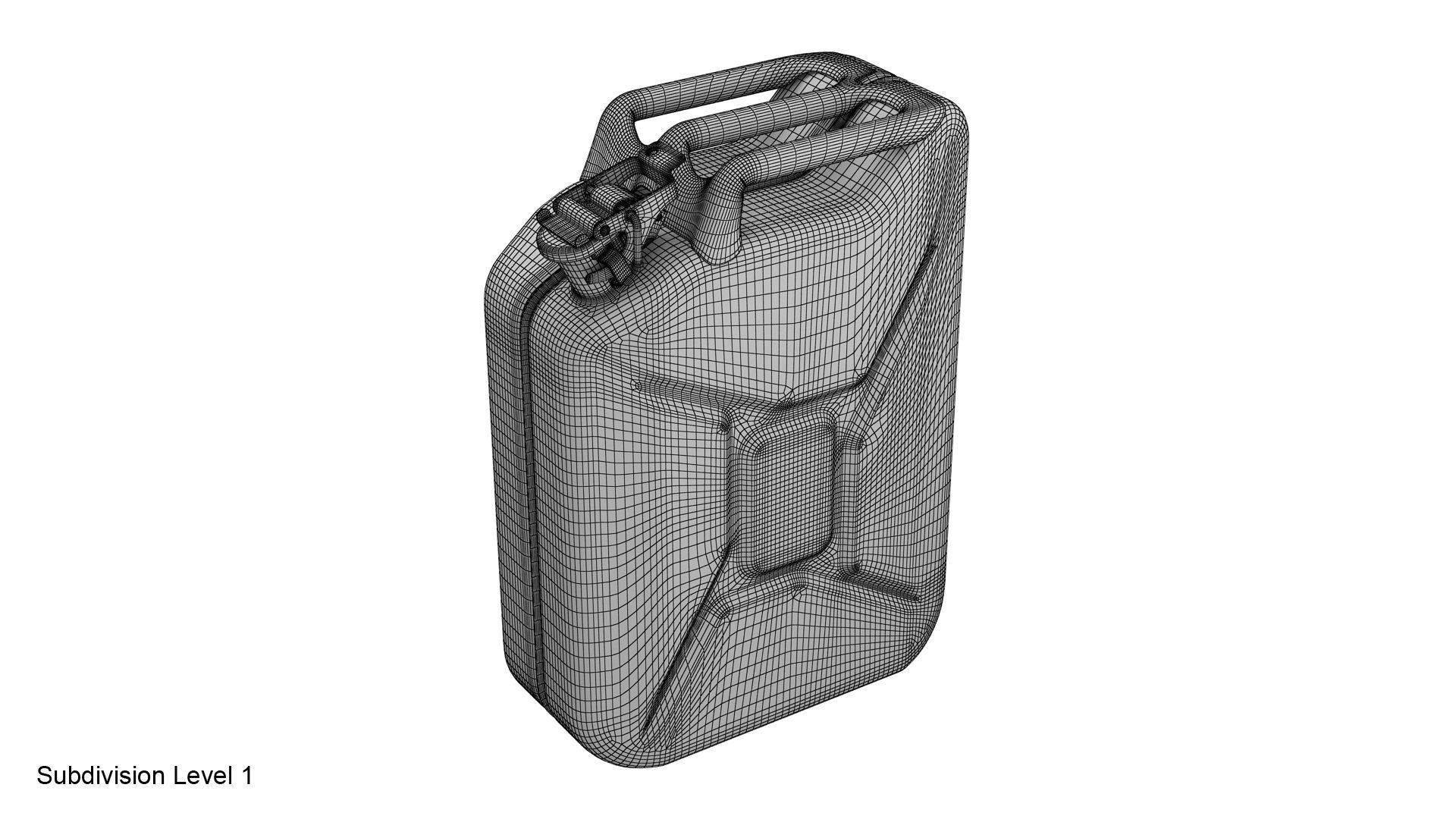 Gasoline canister red Jerry can 3D model_31