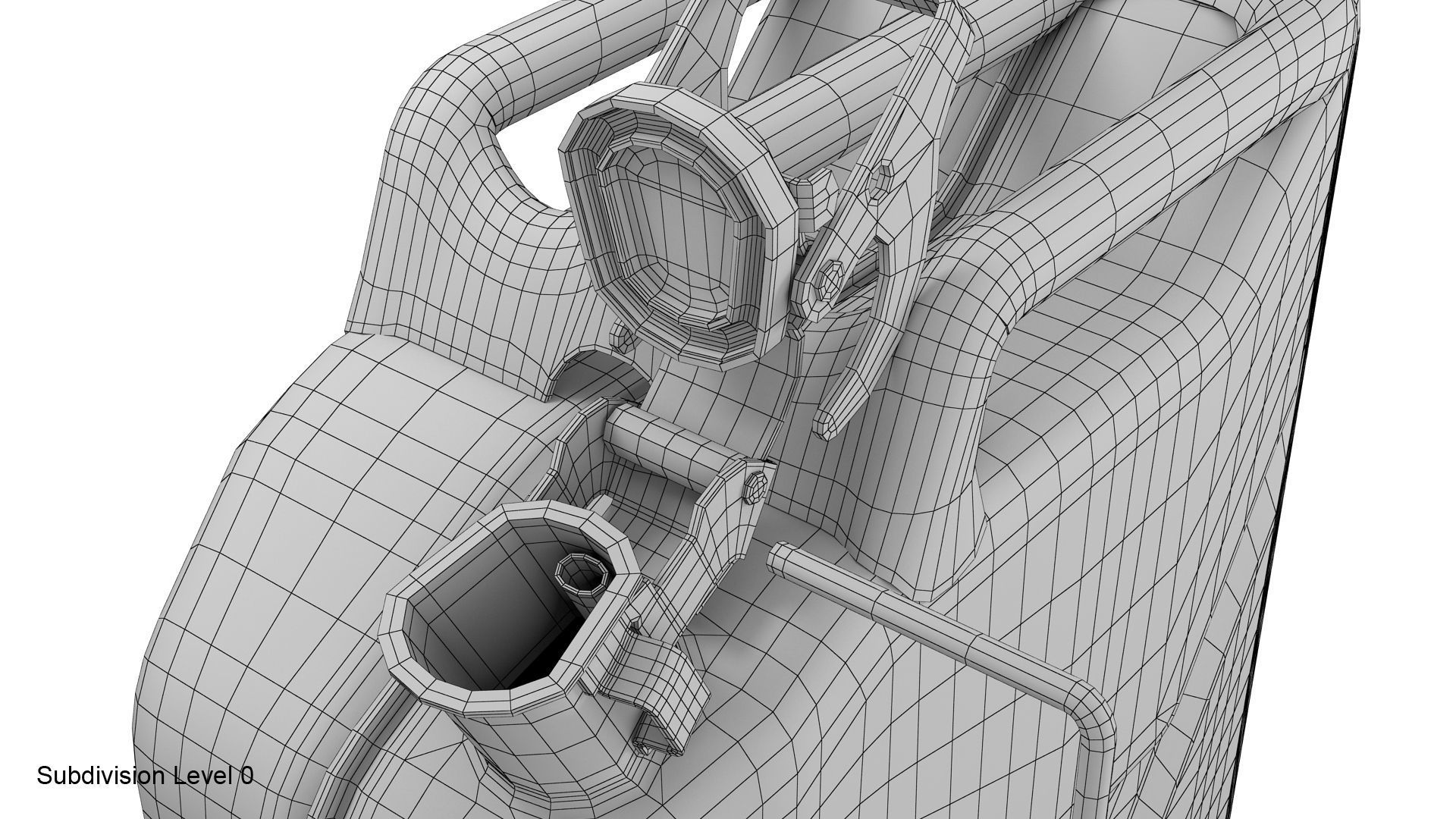 Gasoline canister red Jerry can 3D model_29