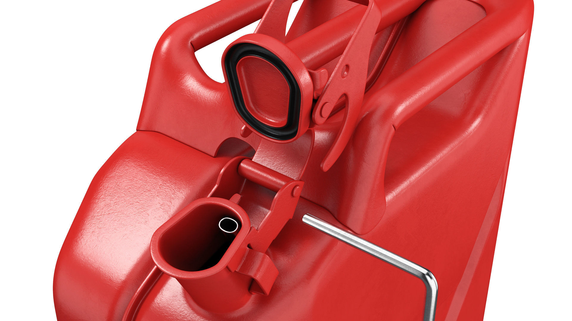 Gasoline canister red Jerry can 3D model_14