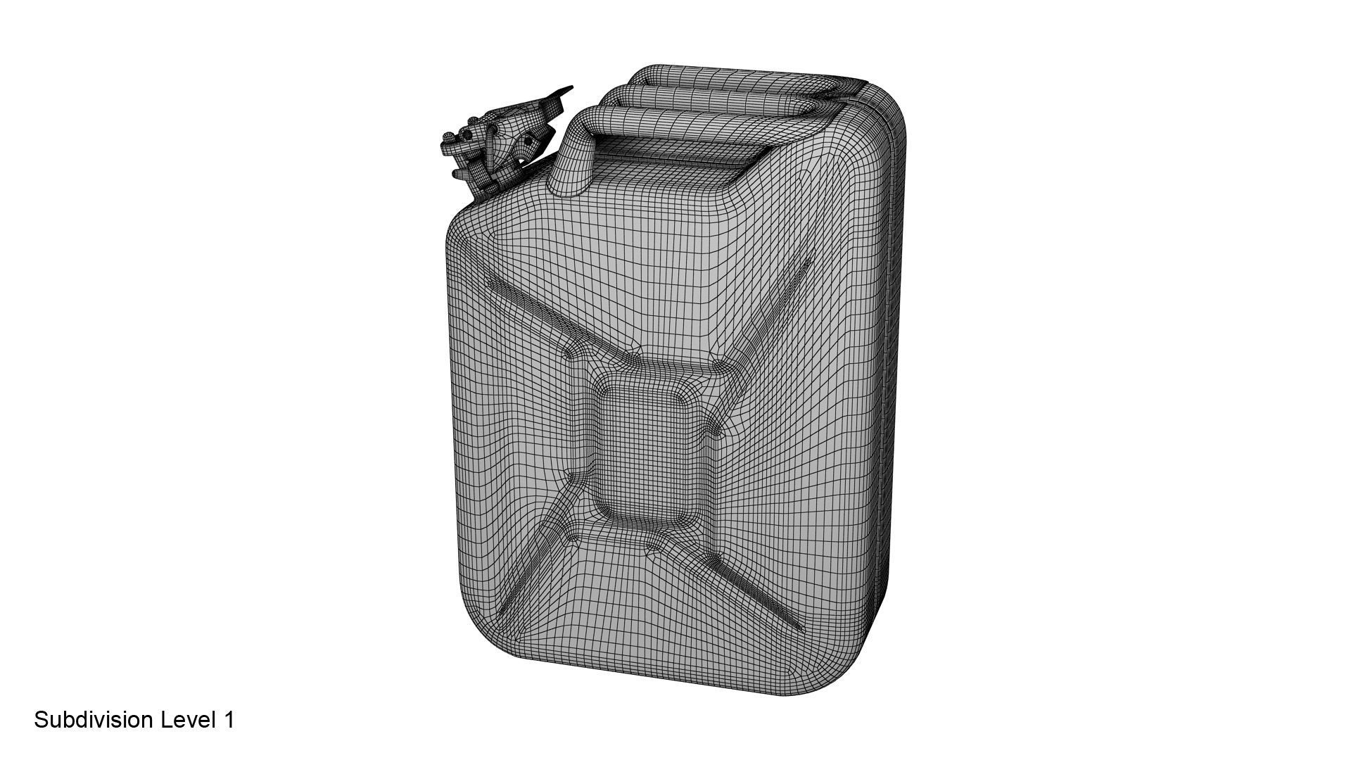 Gasoline canister red Jerry can 3D model_32