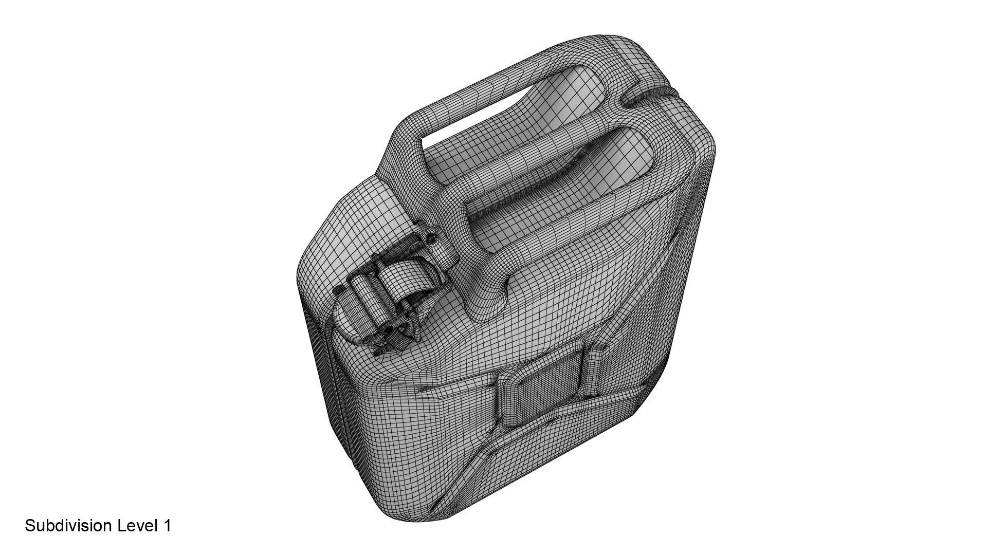 Gasoline canister red Jerry can 3D model_36