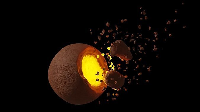 Destroyed planet Low-poly 3D model