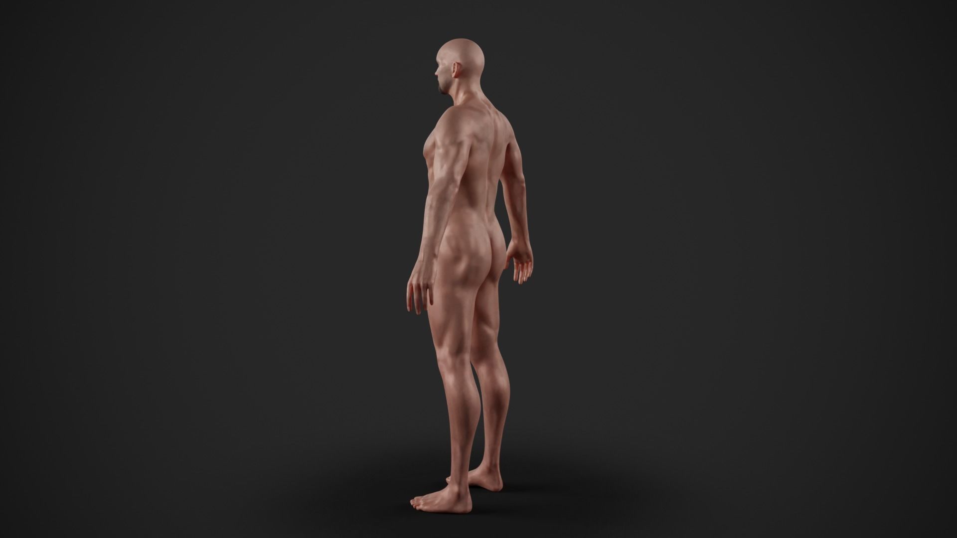 Rigged Textured Male Basemesh Low-poly 3D model_3