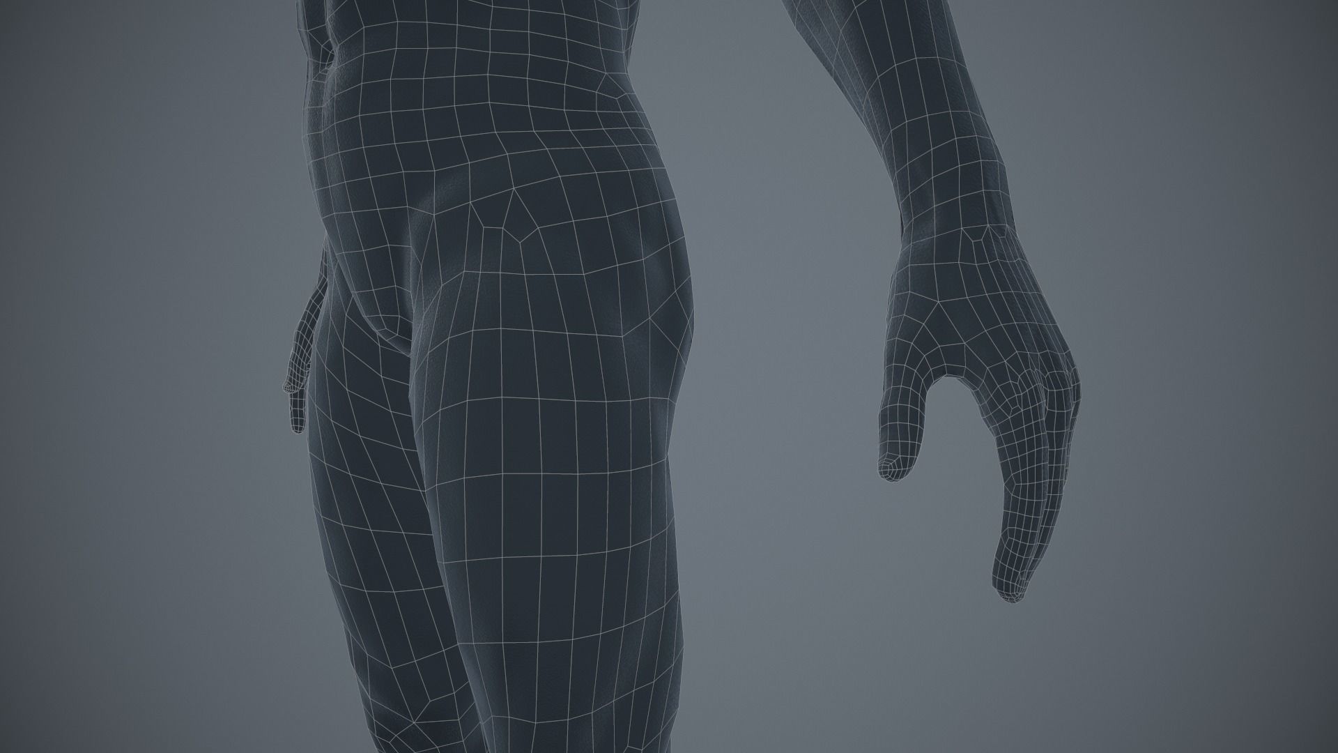 Rigged Textured Male Basemesh Low-poly 3D model_20