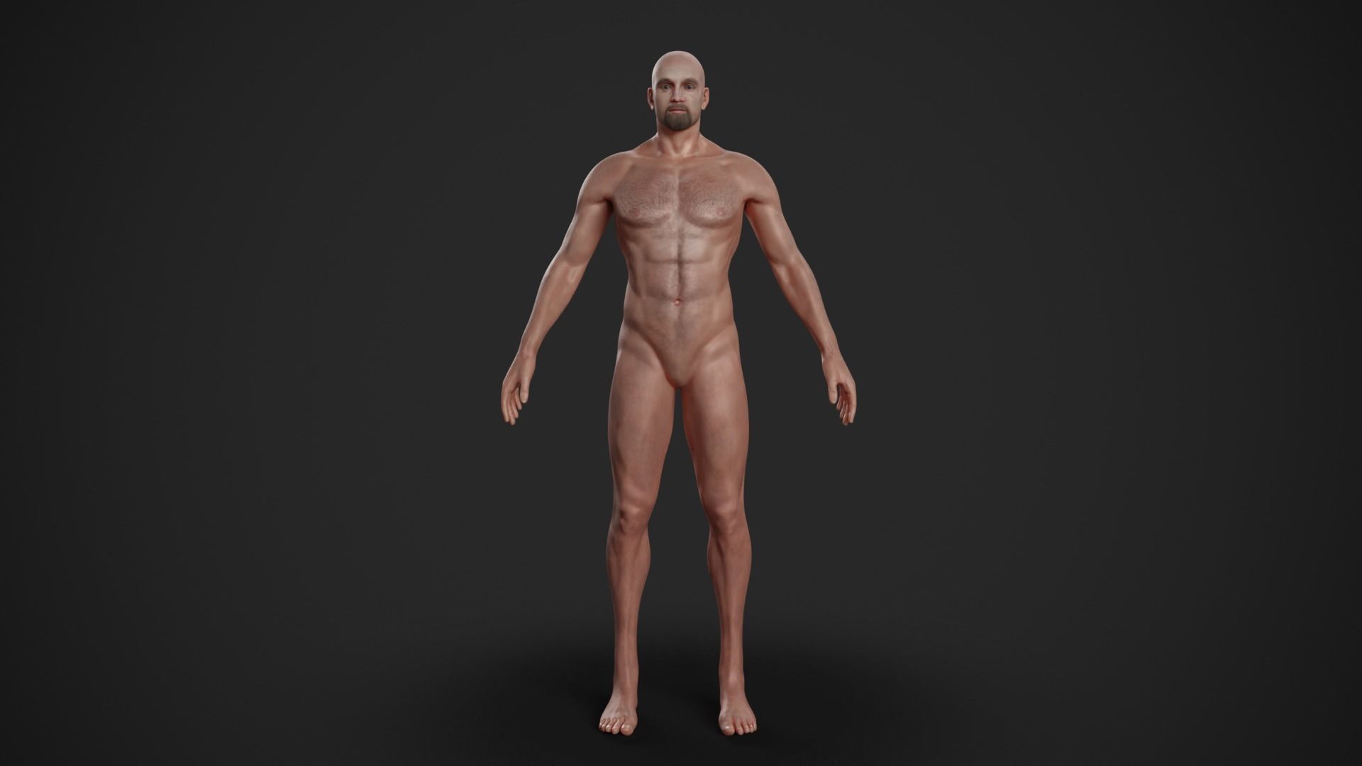 Rigged Textured Male Basemesh Low-poly 3D model_1