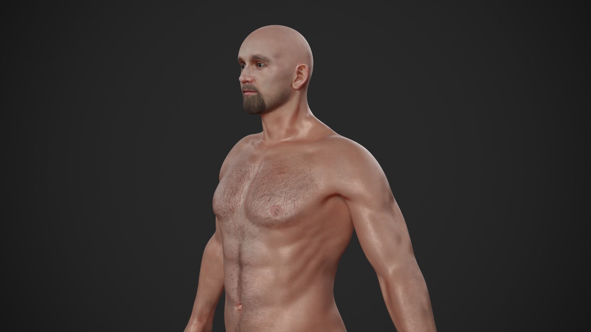 Rigged Textured Male Basemesh Low-poly 3D model_6