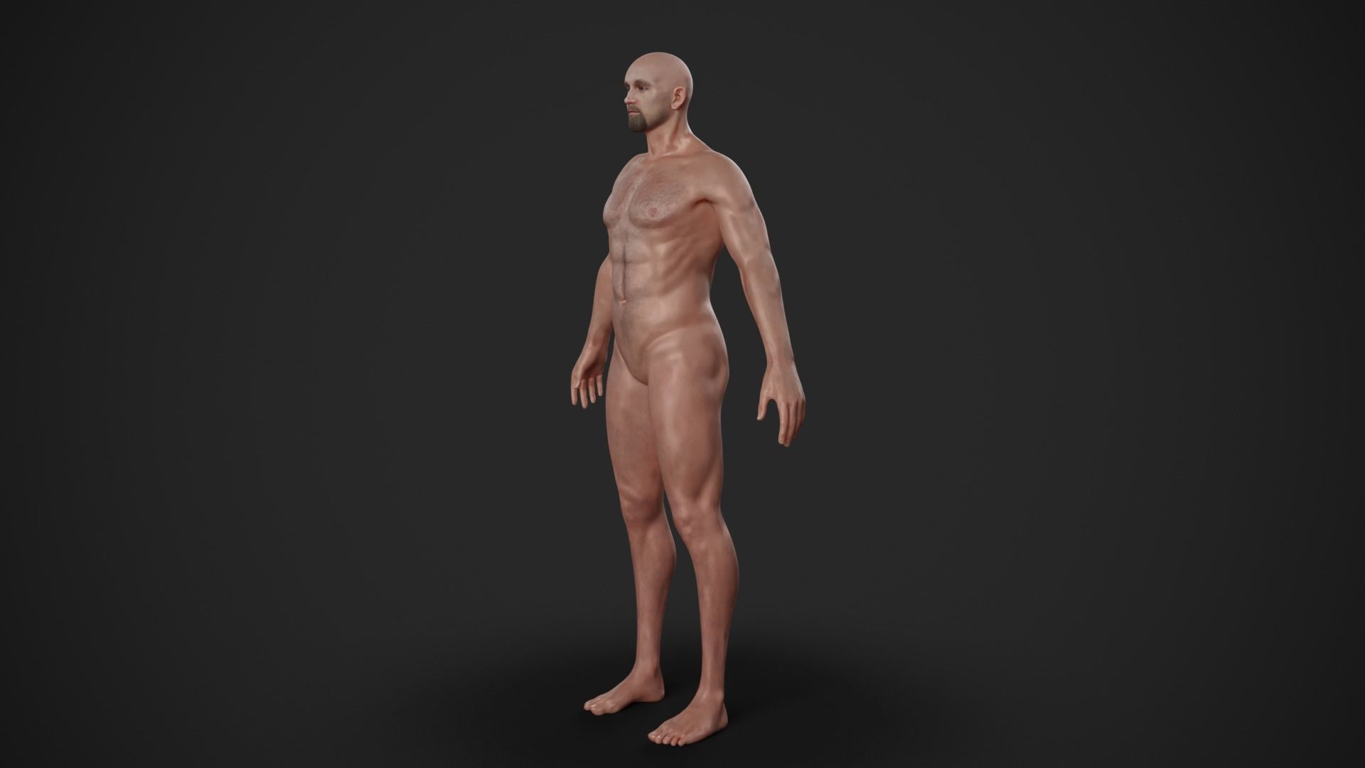Rigged Textured Male Basemesh Low-poly 3D model_2