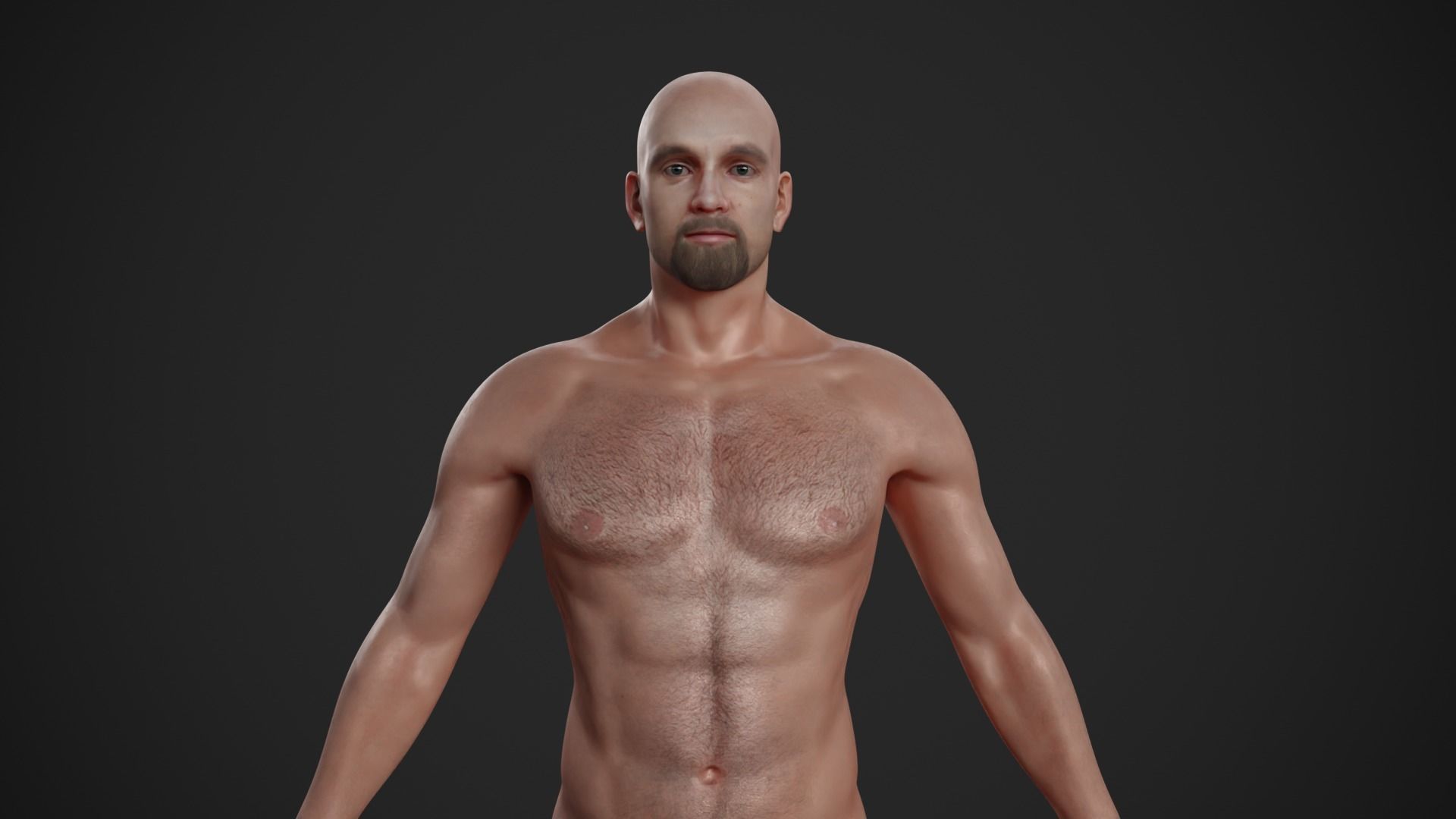 Rigged Textured Male Basemesh Low-poly 3D model_5