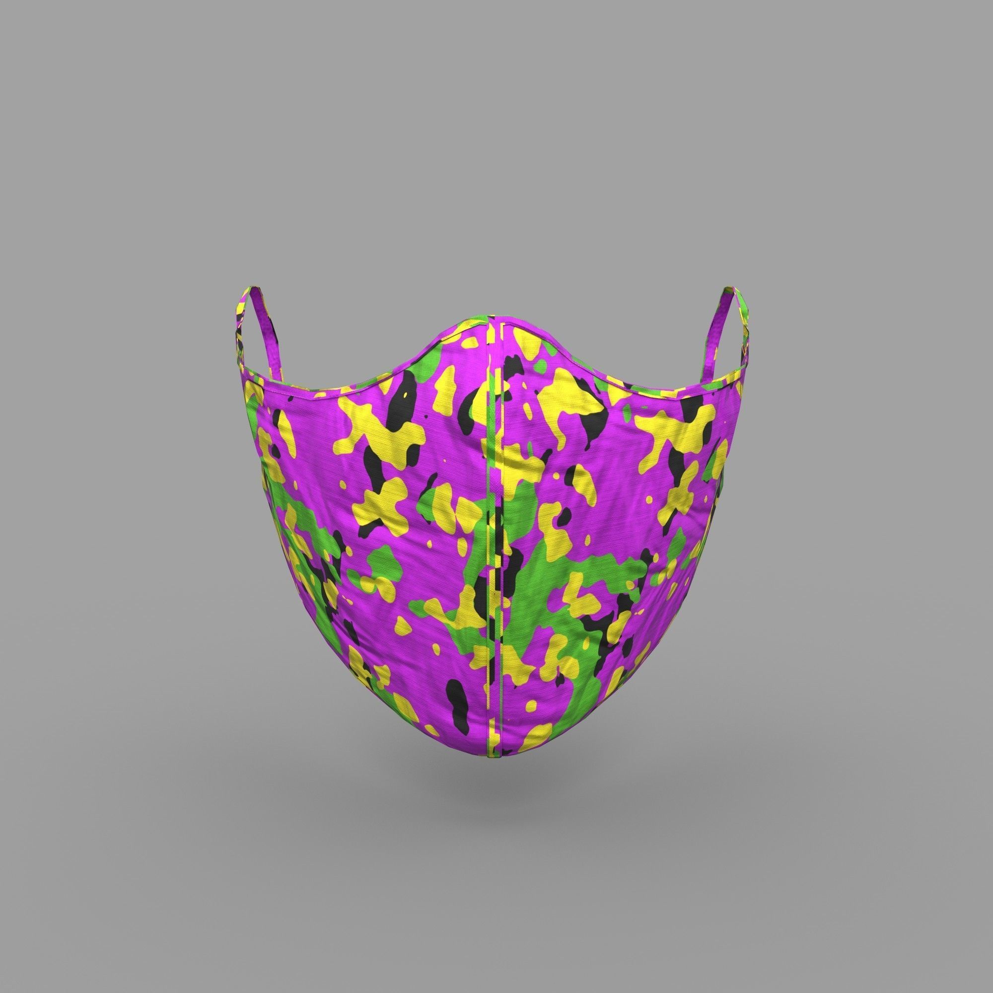 Protective face mask game model kit Low-poly 3D model_14