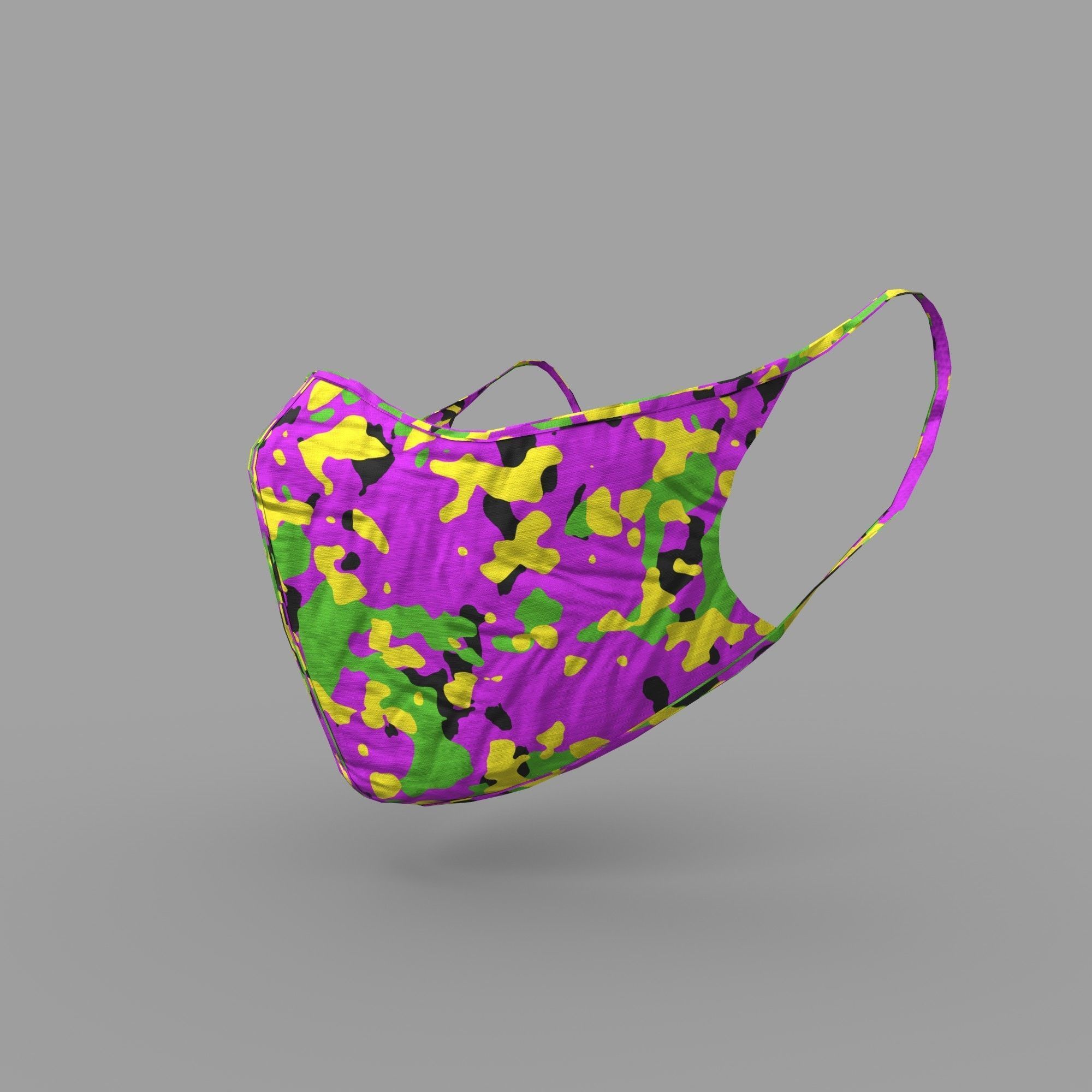 Protective face mask game model kit Low-poly 3D model_13