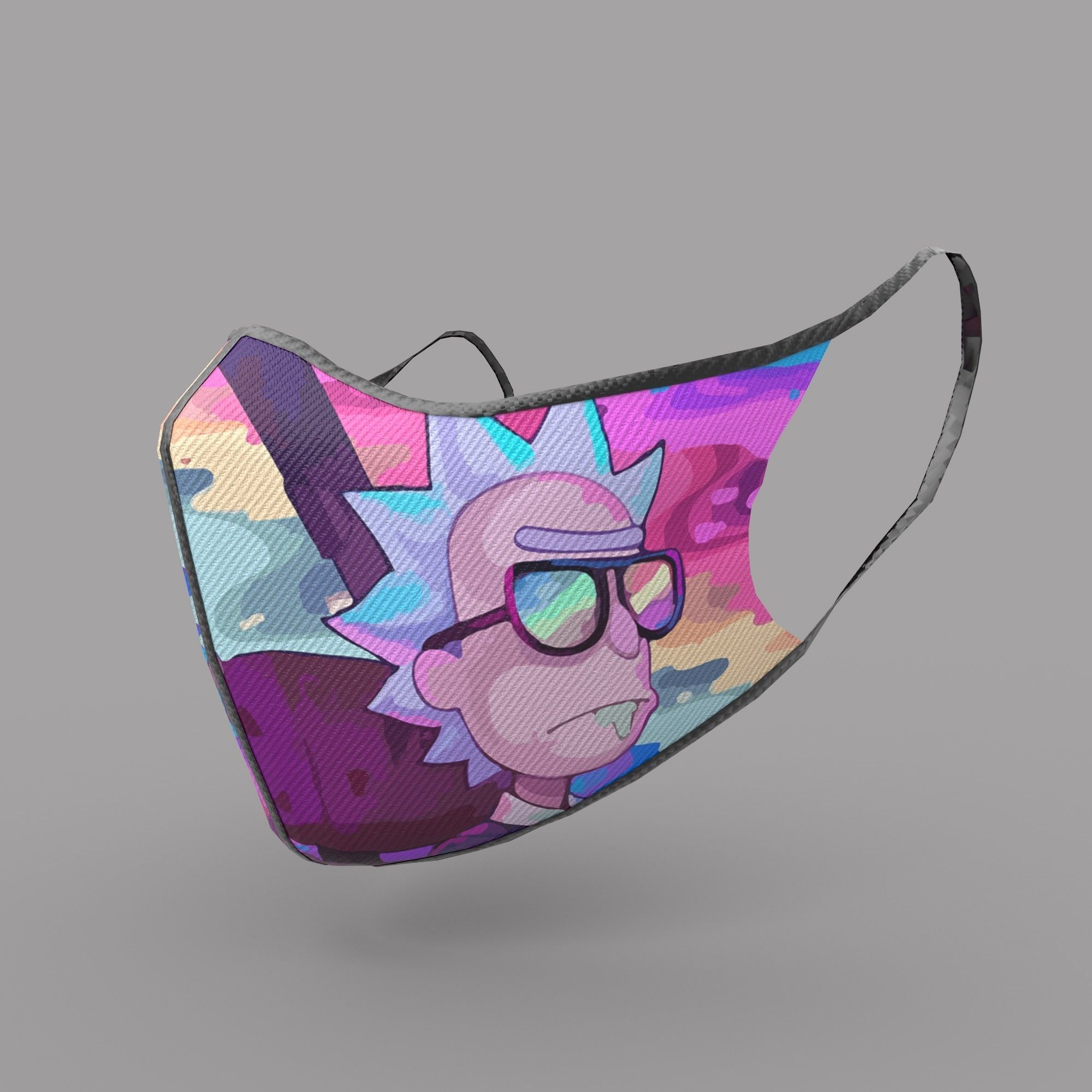 Protective face mask game model kit Low-poly 3D model_19