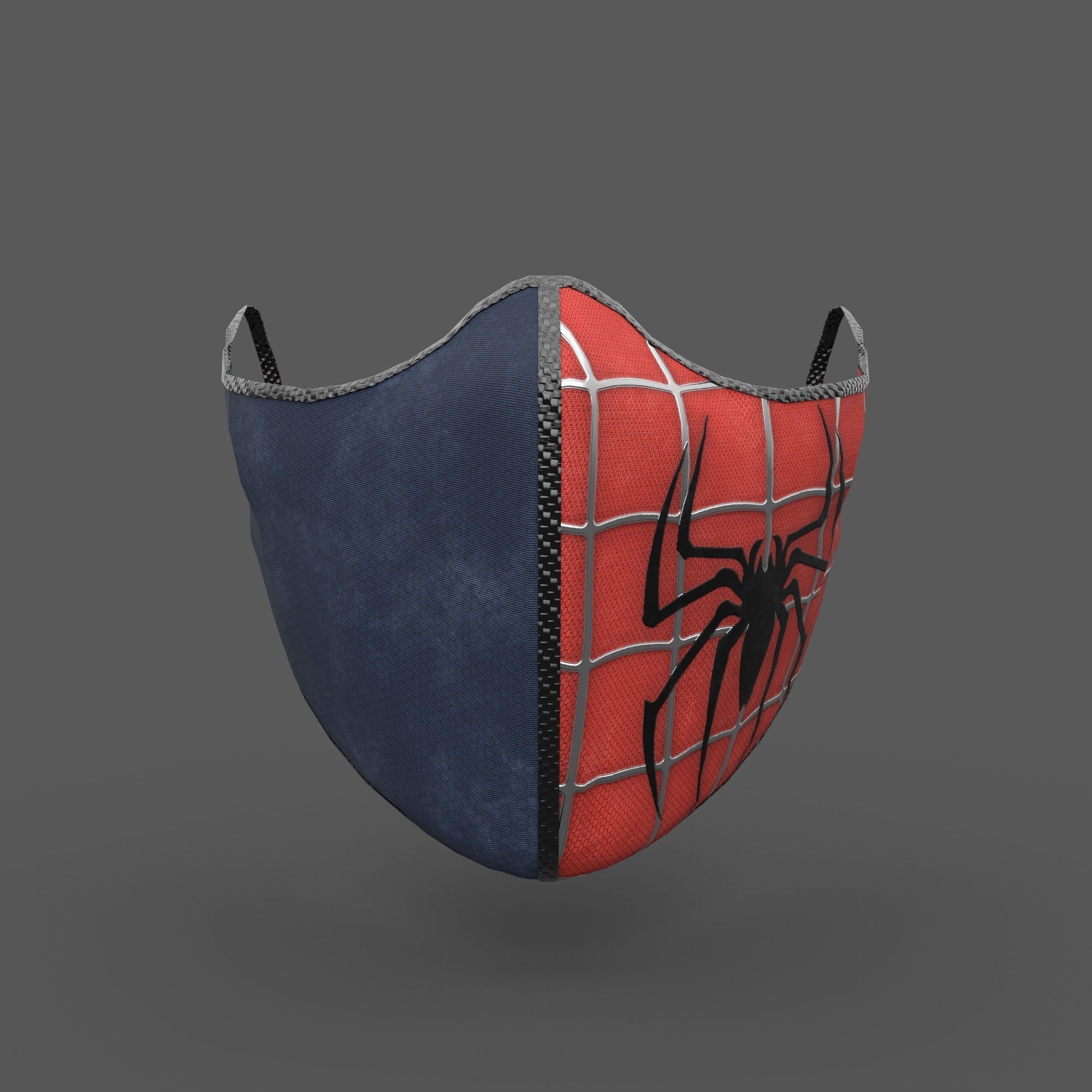 Protective face mask game model kit Low-poly 3D model_23